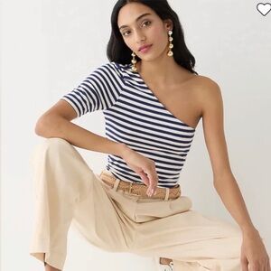 J.Crew Stripe One shoulder Top